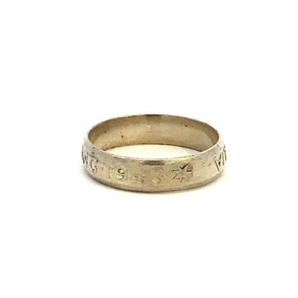 Vintage Sterling Handcraft 1940s Australian Silver Shilling Coin Ring Band 7 3/4