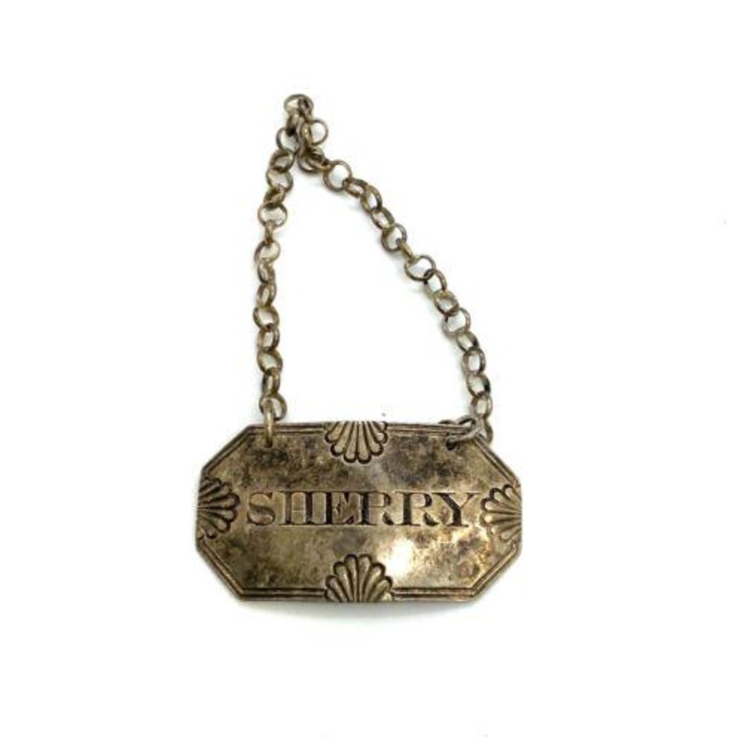 Antique Sign Sterling WK William Knight II London Georgian Sherry Label ...