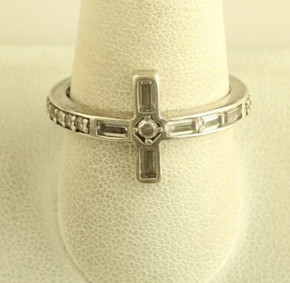 Vintage sterling silver simulated paved cubics sm… - image 1