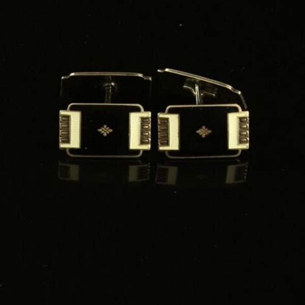 Norwegian sterling Silver Gilt & Enamel Cufflinks by Aksel Holmsen