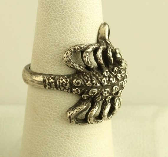 Vintage Sterling Silver scorpion wrap ring - image 2