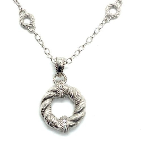 Judith Ripka Vtg Sterling Silver SS Diamonique Circle Enhancer