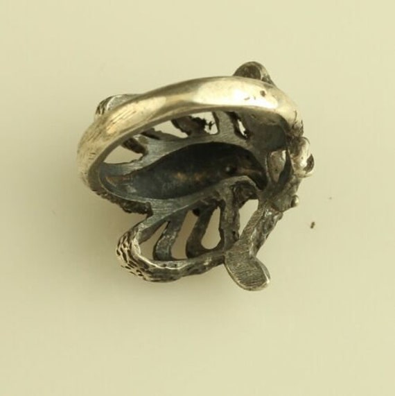 Vintage Sterling Silver scorpion wrap ring - image 6
