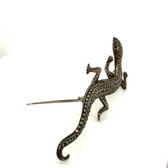 Vintage Sterling Signed 925 Crawling Lizard Gecko… - image 4
