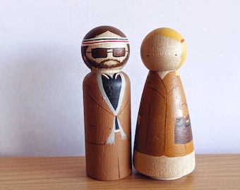 Margot and Richie Tennenbaum Wooden Peg Doll Figures