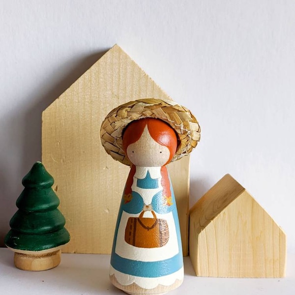 Anne of Green Gables Wooden Peg Doll
