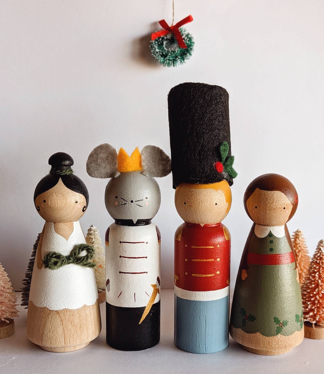 Nutcracker Peg Doll Set Etsy