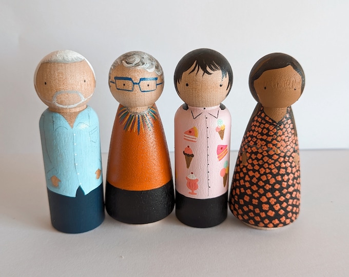 Hand Painted Great British Bake Off Peg Doll Figurine, Cake Topper or Ornament
