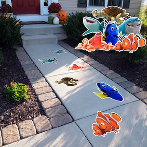 Finding Nemo Textured Peel and Stick Floor Decals • Set of 6 • Birthday Decorations • Removable Vinyl Decals • Bounce House Decals