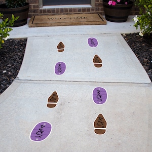 Buzz and Woody Customizable Floor Decals • Set of 8 12" Toy Story Foot Steps •  Removable Sidewalk Vinyl Decals