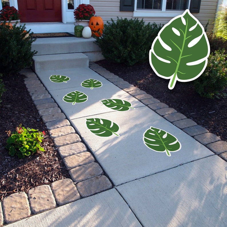 Palm Leaf Floor Decals Removable Sidewalk Vinyl Stickers Etsy