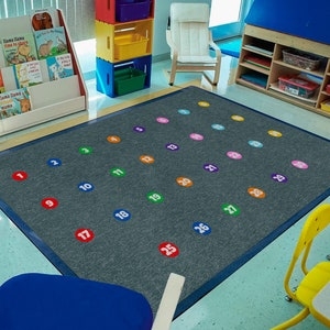 STOBOK 36 Sheets Carpet Markers Classroom Spot Markers Rug Markers Dot  Markers Carpet Circles for Classroom Floor Stickers for Classroom Numbered