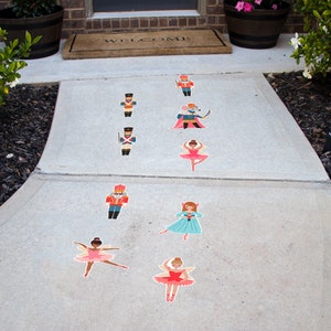 Nutcracker Peel and Stick Floor Decals • Set of 9 • Christmas Decorations • Removable Ballet Floor Vinyl Decals