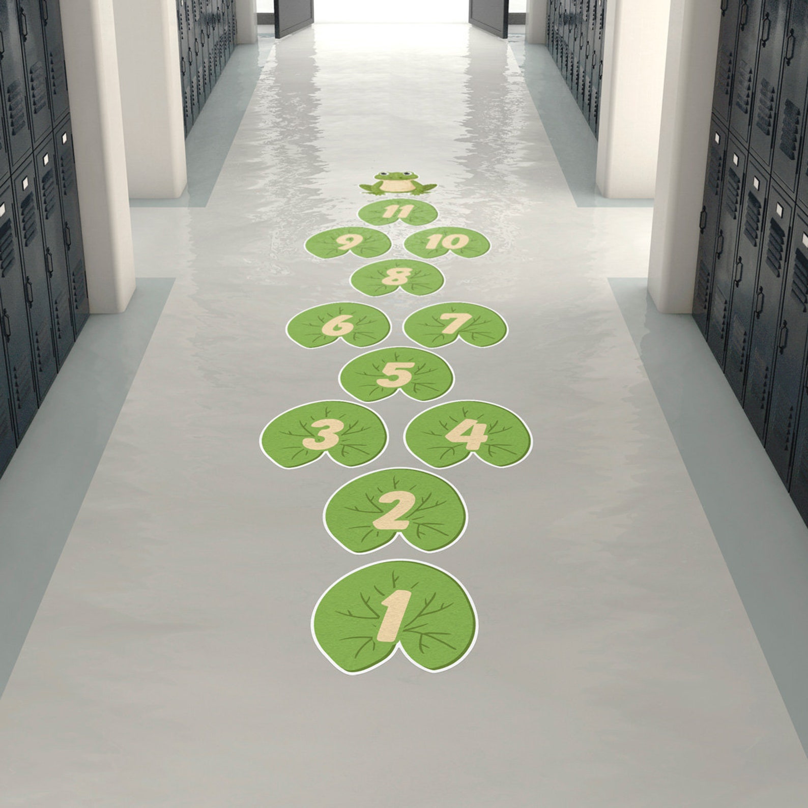 Lilly Pad Hopscotch Sensory Path • Set of 12 School Sidewalk Stickers ...