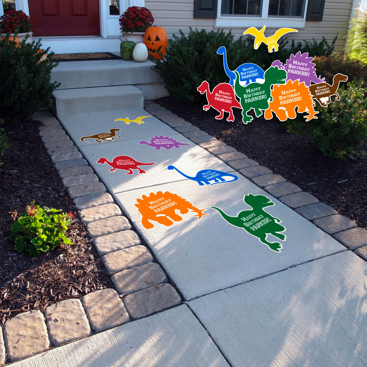 Dinosaur Birthday Party Peel and Stick Floor Decals • Removable Textu…