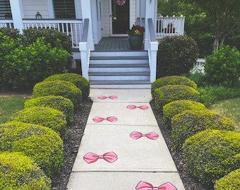 Bow Peel and Stick Floor Decals • Set of 6 • Choose Your Color • 12" Removable Sidewalk Vinyl Stickers • Bounce House Decals