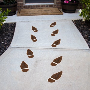 Woody Customizable Floor Decals • Set of 9 12&quot; Toy Story Boots •  Removable Sidewalk Vinyl Decals