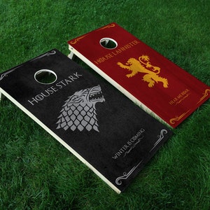 Game of Thrones Cornhole Wraps • Set of 2 • Cornhole Decals • Comes with Squeegee & Edge Seal Tape • FREE Shipping