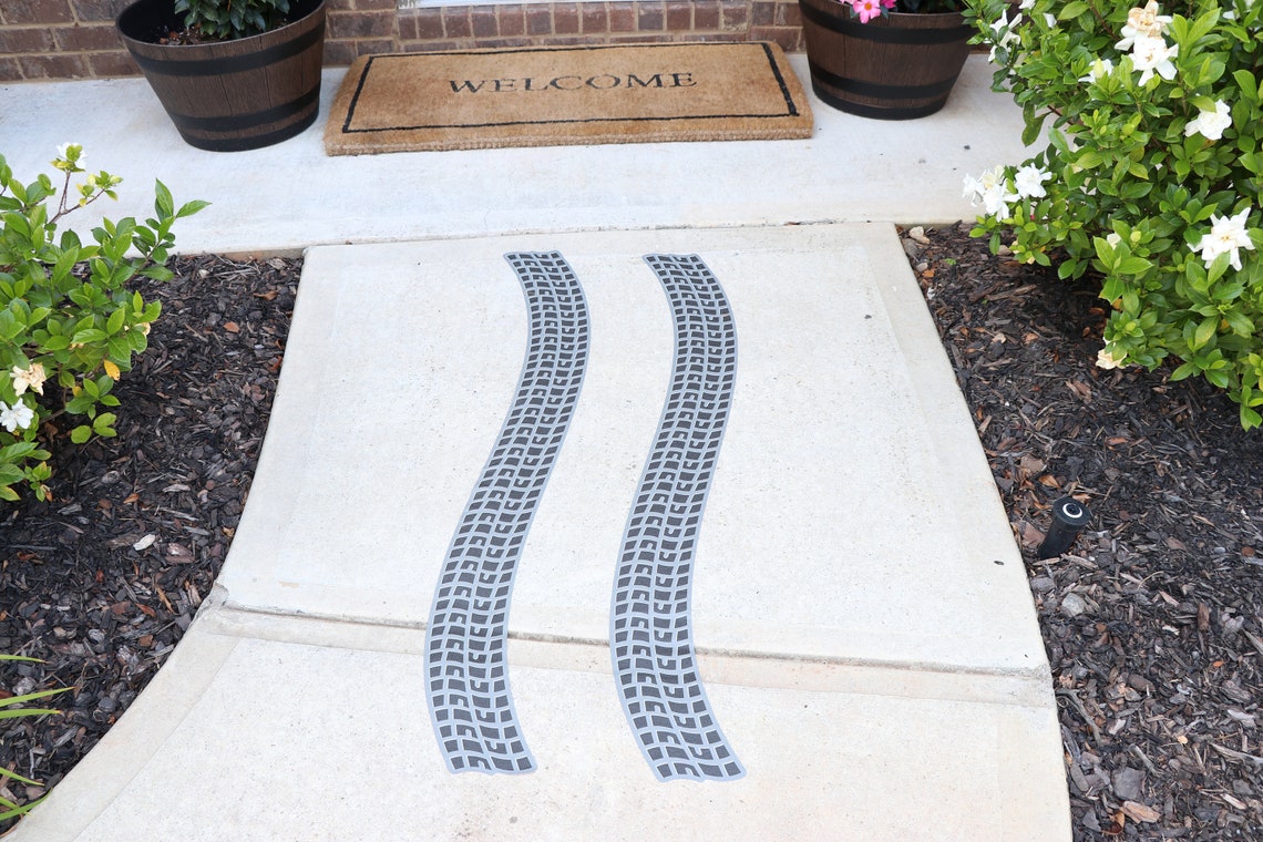 Tire Track Textured Floor Decals Removable Sidewalk Vinyl Etsy
