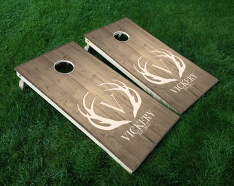 Wedding Cornhole Decals: Set of 2 - Personalized Vinyl Wraps • Comes with Squeegee & Edge Seal Tape • FREE Shipping