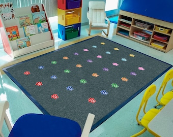 Classroom Place Markers • 3&quot; Peel and Stick Floor Decals • 1-30 Rainbow Paw Prints • Removable Classroom Decorations
