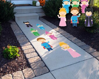 Sleeping Beauty Floor Decals • Social Distancing Markers • Birthday Decorations •  Removable Sidewalk Vinyl Decals • Bounce House Decals