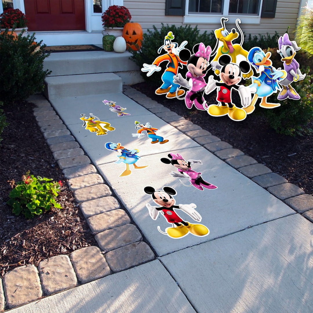 Mickey Mouse Textured Peel and Stick Floor Decals • Social Distancing ...