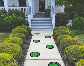 Hulk Textured Peel and Stick Floor Decals • Set of 8 • 11.5" Wide Birthday Decorations • Removable Sidewalk Vinyl Stickers