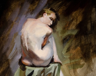 Portrait Woman Painting and Impressionnist, Sensual art with oil paint, Contemporary  art.