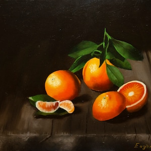 Oil painting still life with oil, Contemporary Artist.
