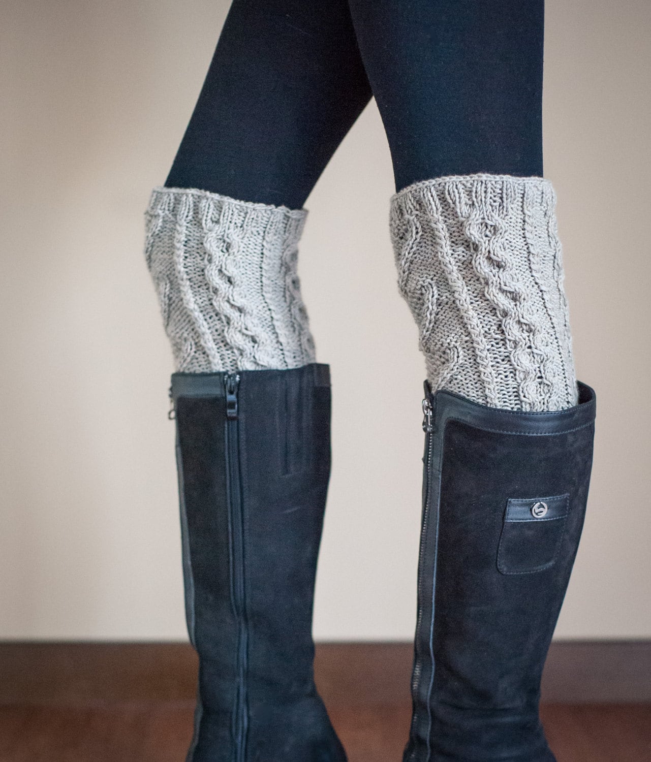Gray Knit Leg Warmers Wool Leg Warmers Winter Etsy