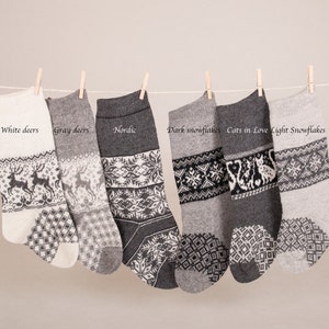 Personalized Christmas stockings, gray Christmas Stockings, Custom knit family stockings, Home xmas decor, Vintage holidays image 1