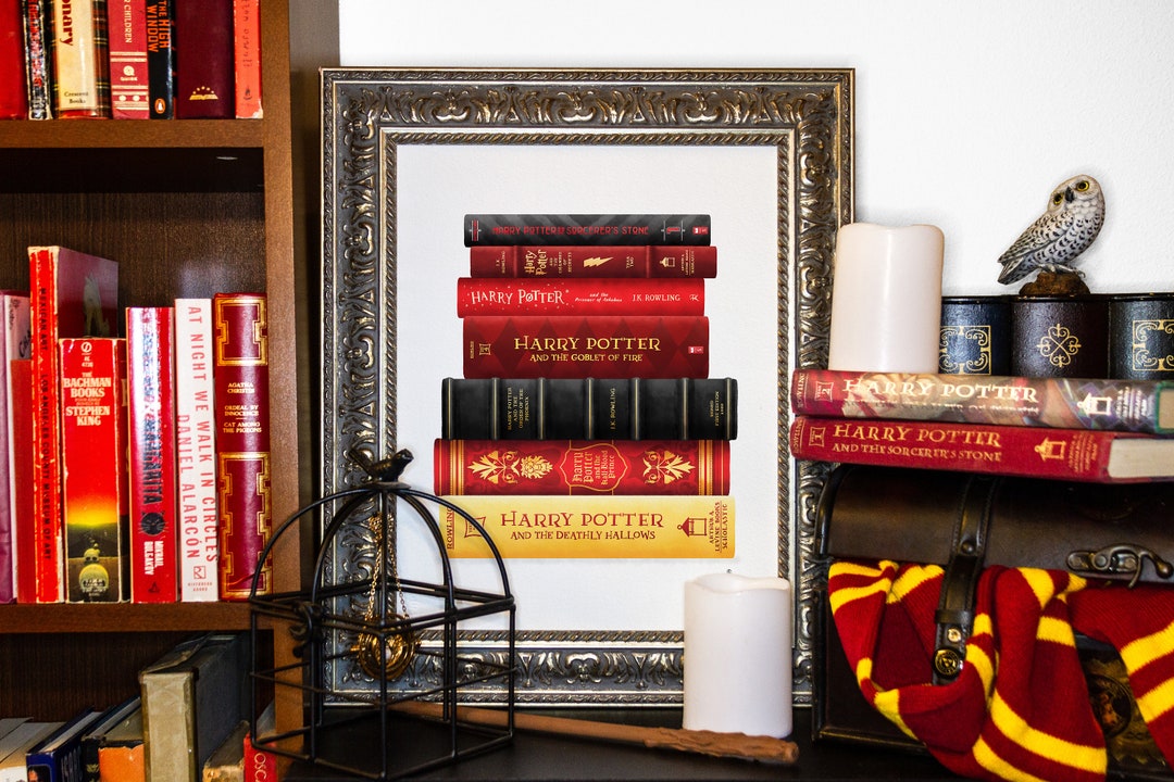 Wizard Lion House Book Stack Poster | Book Lovers Wall Art | Gifts for ...