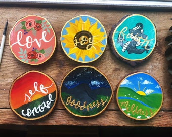 Fruitage of the Spirit Coasters or Magnets- Wood - Hand painted