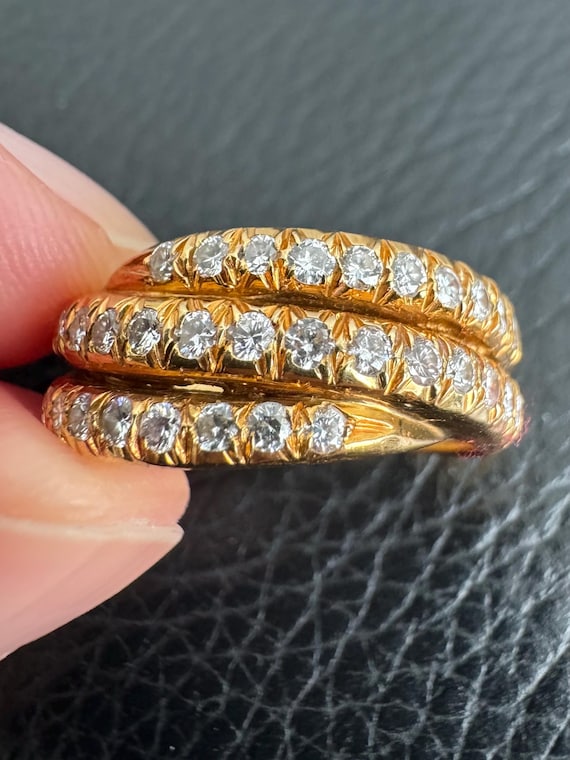 18k yellow gold diamond ring size 7 - image 6