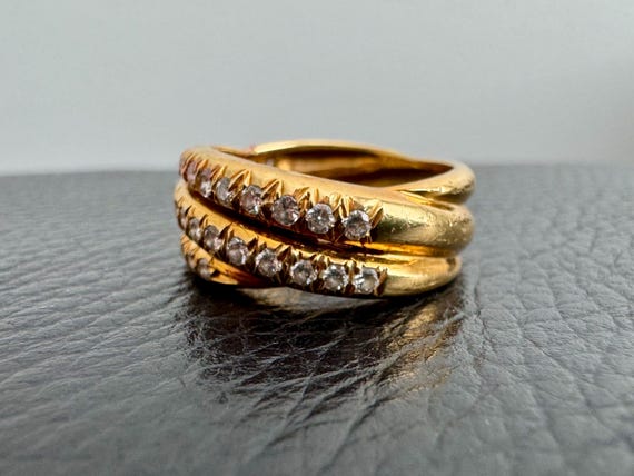 18k yellow gold diamond ring size 7 - image 7