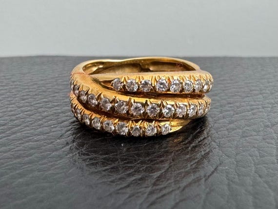 18k yellow gold diamond ring size 7 - image 3