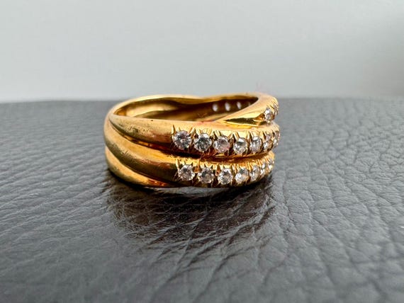 18k yellow gold diamond ring size 7 - image 5