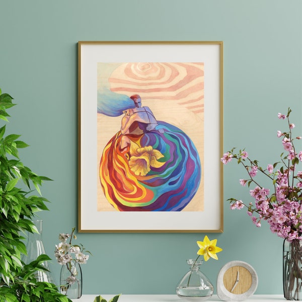 Earth Mother Art Gaia Goddess Art Print Gaia Art Pachamama Elemental Goddess Gaia Goddess Wall Art Mother Earth Goddess Spiritual Goddess