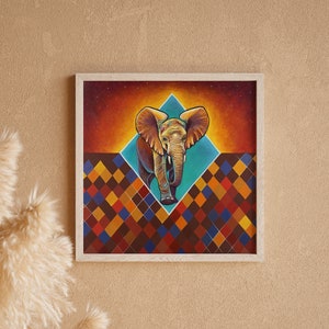 Colourful Elephant Print Colourful Baby Elephant Print Rainbow Elephant Wall Art Modern Elephant Art Print Abstract Elephant Wall Art