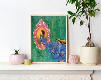 Boho Frau Kunstdruck Boho Frau Wandkunst Feminine Boho Poster Abstrakte Frau Wandkunst Boho Print Art Boho Weiblich Kunstdruck Sanfte Farben