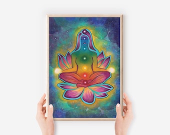 Chakra Wall Art Chakra Print Chakra Art Print Colorful Chakra Poster Chakra Wall Hanging Decor Chakra Decor Chakra Artwork Chakra Poster