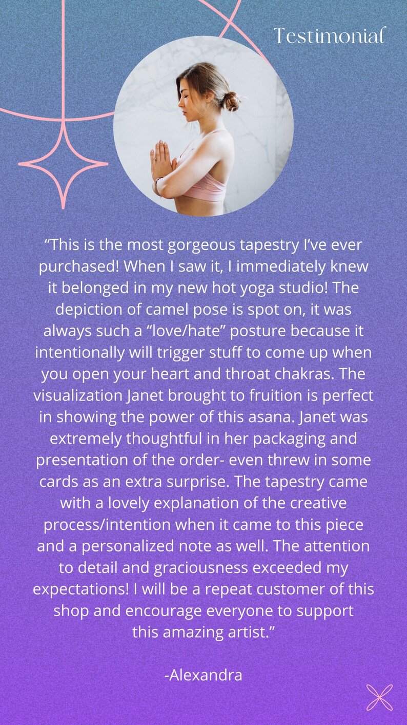 Yoga Art Tapestry Yoga Teacher Gift Spiritual Wall Tapestry Chakra Wall ...