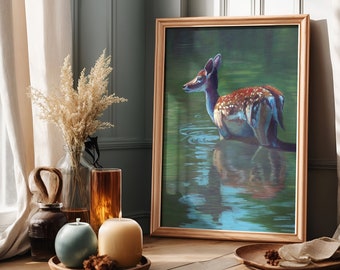 Fawn Art Print Baby Deer Print Fawn Wall Art Baby Deer Art Fawn Painting Deer Artwork Deer Art Print Deer Wall Art Deer Decor Fawn Nursery