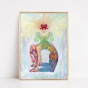 Yoga Art Print Yoga Print Spiritual Art Print Yoga Studio