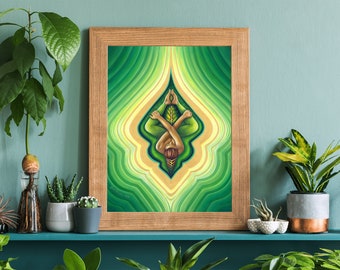 Plant Lady Art Print: "Rebirth" Giclee Matte Paper