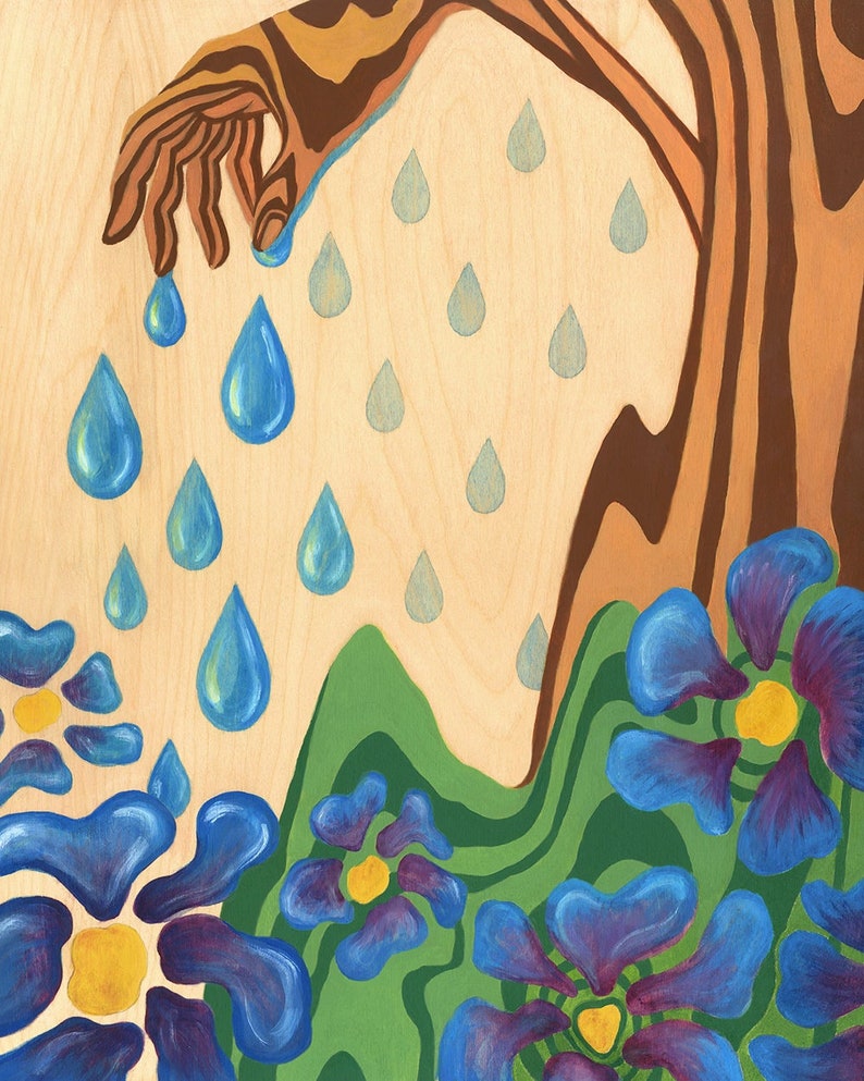 Earth Goddess Print Mother Earth Wall Decor Nature Lover Decor