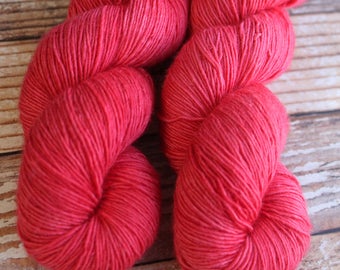 Maria - Righteous Red - Hand Dyed Yarn - 100% Superwash Merino singles yarn