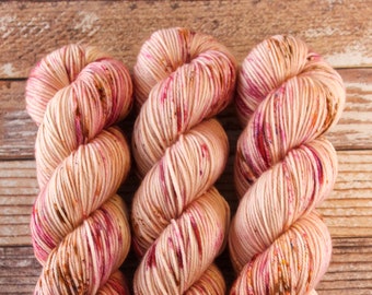 Amelia - Neapolitan - Hand Dyed Yarn - 100% Superwash Merino DK weight, Speckled Yarn, Yarn with Speckles, Indie Dyed Yarn