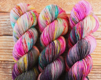 PREORDER - Eleven - Hand Dyed Yarn, Speckled Yarn, Yarn with Speckles, Indie Dyed Yarn, Sock Yarn, DK Weight Yarn